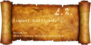 Lugosi Kalliopé névjegykártya